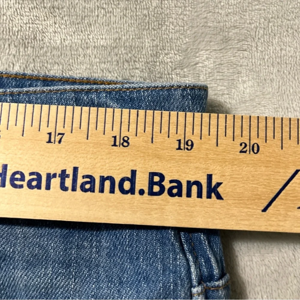 Madewell 34 Classic Straight Jean Medium Wash High Rise Denim Distressed - Picture 5 of 13
